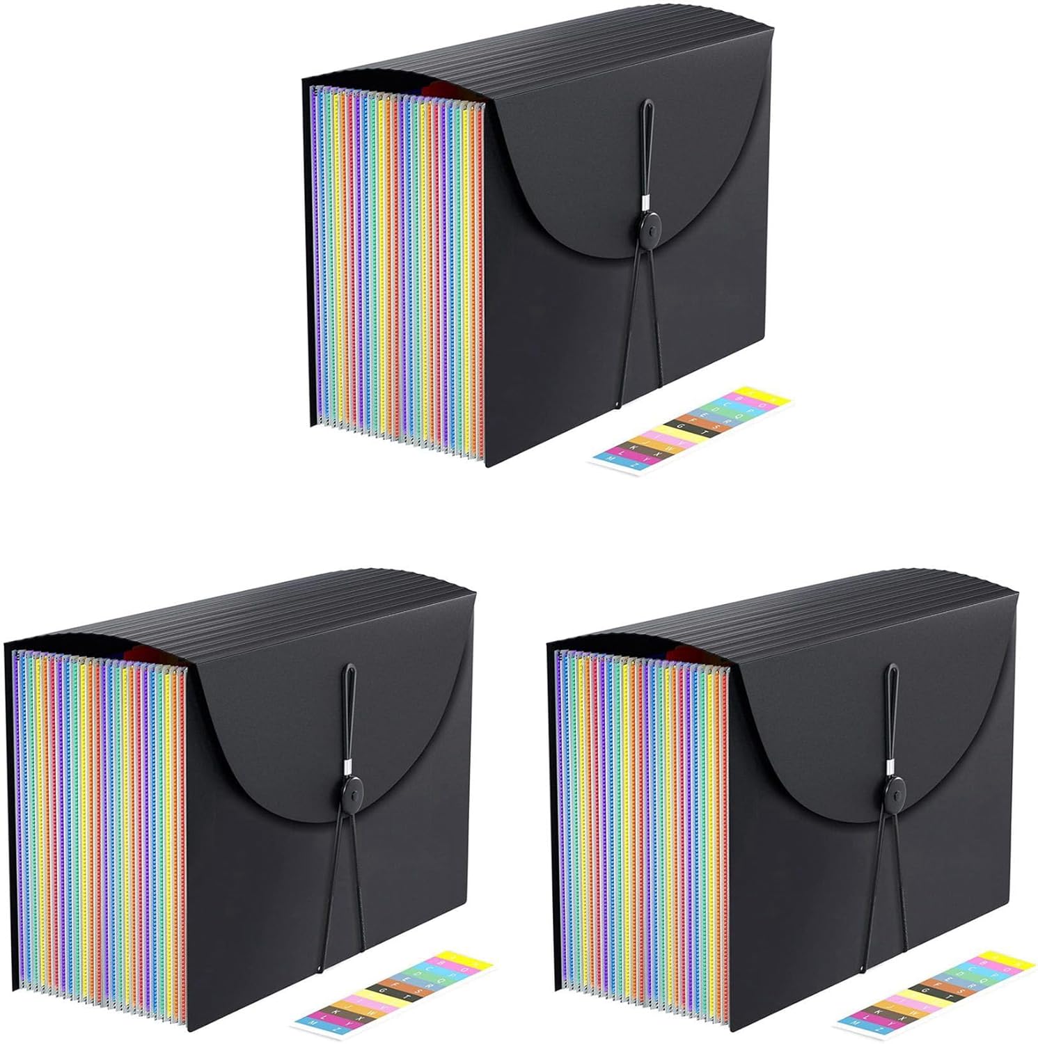 Bunggou 3X アコーディオンのファイルオーガナイザー、拡張可能なファイルフォルダー、ポータブルアコーディオンフォルダー手紙サ