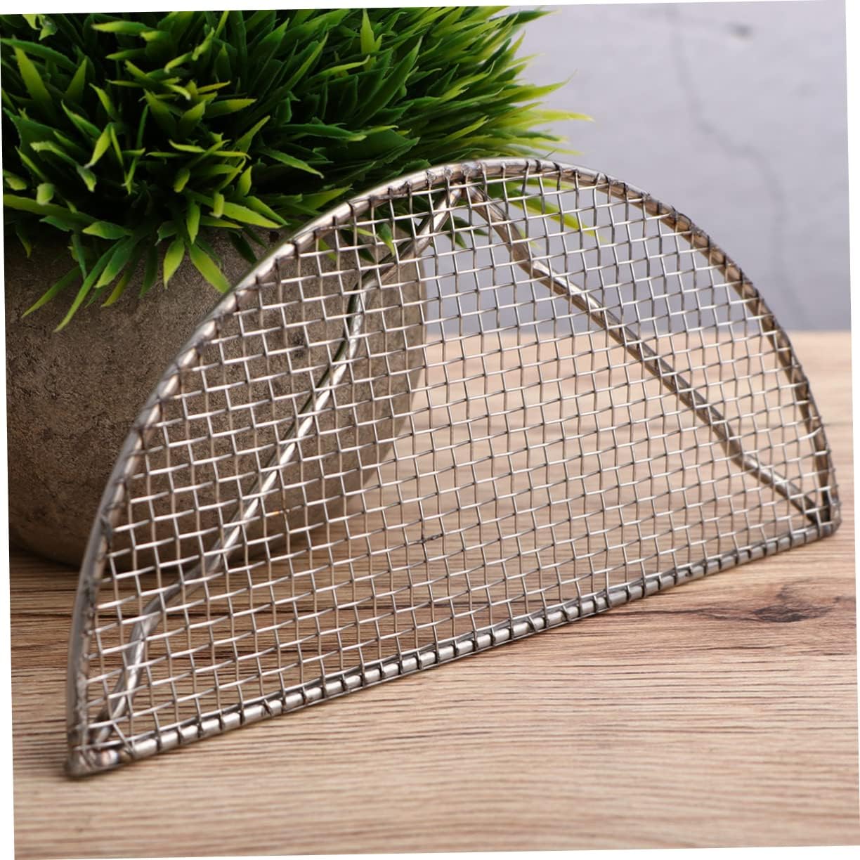 Veemoon Stainless Steel Charcoal Grill Basket - Semicircle Wire Mesh Cooking Grid for Grilling Vegetables - Shrimp & More Durable Non Stick Grill Mat for Barbecue Every Time image 4