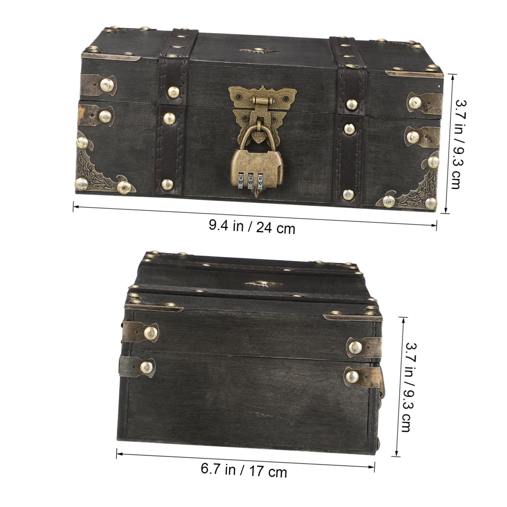 SOLUSTRE Schmuckkästchen Mit Schloss Und Vintage-design Aufbewahrungsbox Für Damen Und Herren Abschließbares Schmuckkästchen Aus Bruchfestem Material Für Zuhause Und Reisen