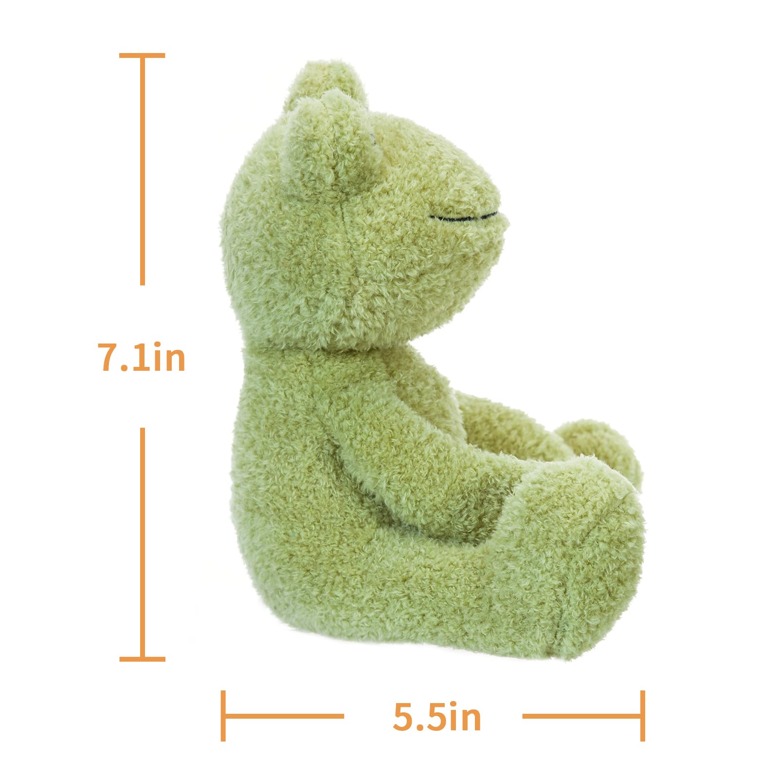 Apricot Lamb Frog Plush Stuffed Animals for Kids Soft Cute Plush Toys for Baby Girl and Boy Fluffy Frog Green 7 Inches - Image 2
