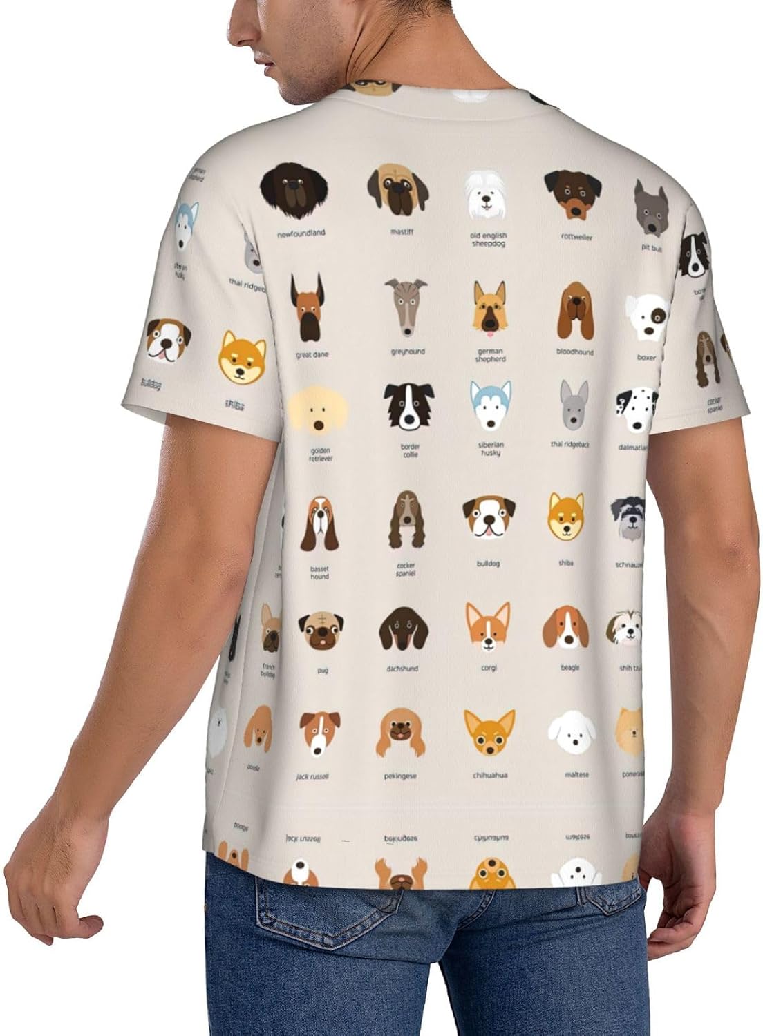 Dog Breed Stylish Softball Jersey,Personalized and Breathable Baseball Button Down for Men for All Seasons and Occasions