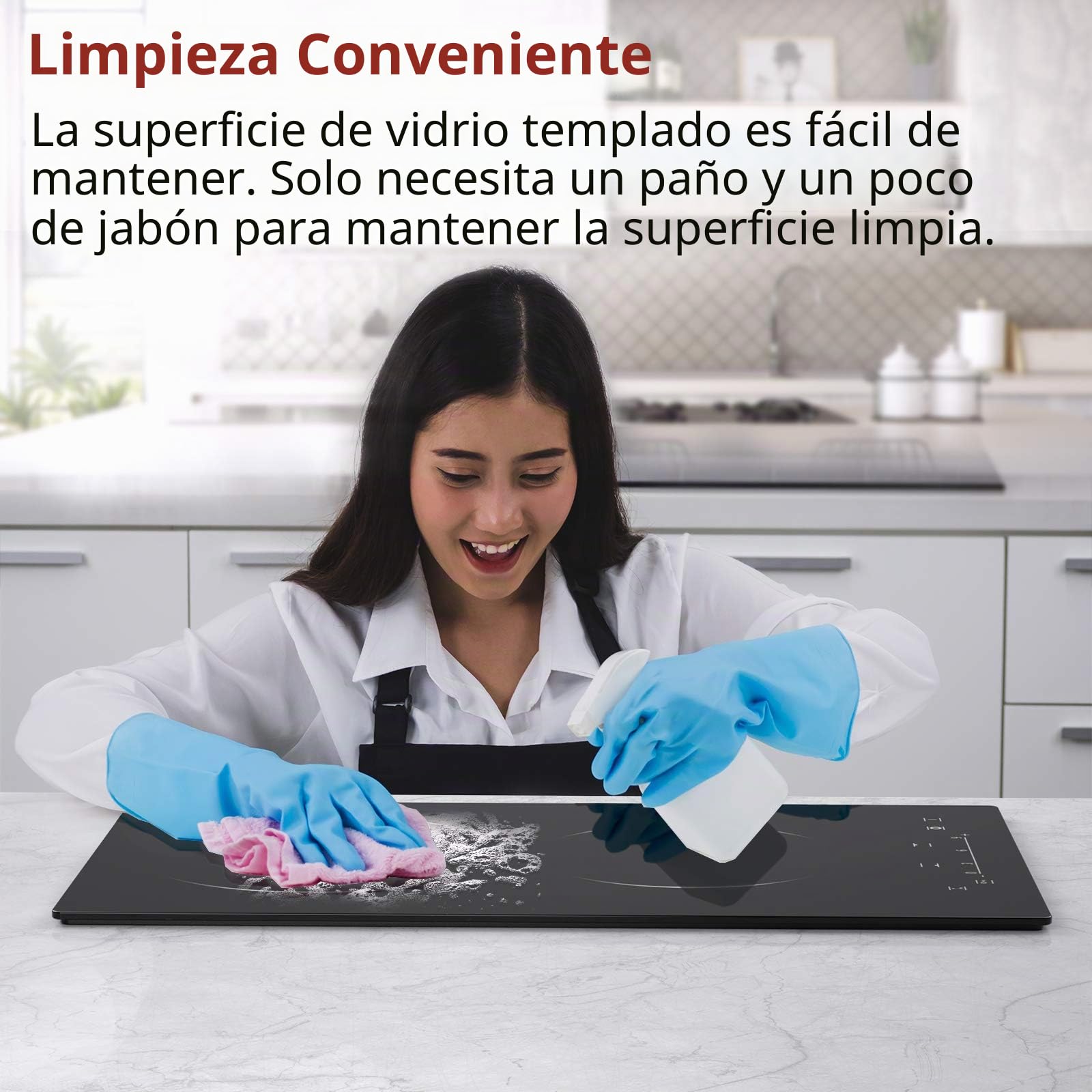 Placa vitrocerámica con 2 fuegos,placa de 2 fuegos,mesa de cocción vitrocerámica,2 fogones – (3200 W, autarkic, táctil, temporizador, vidrio-cerámica)– 2 Zona New