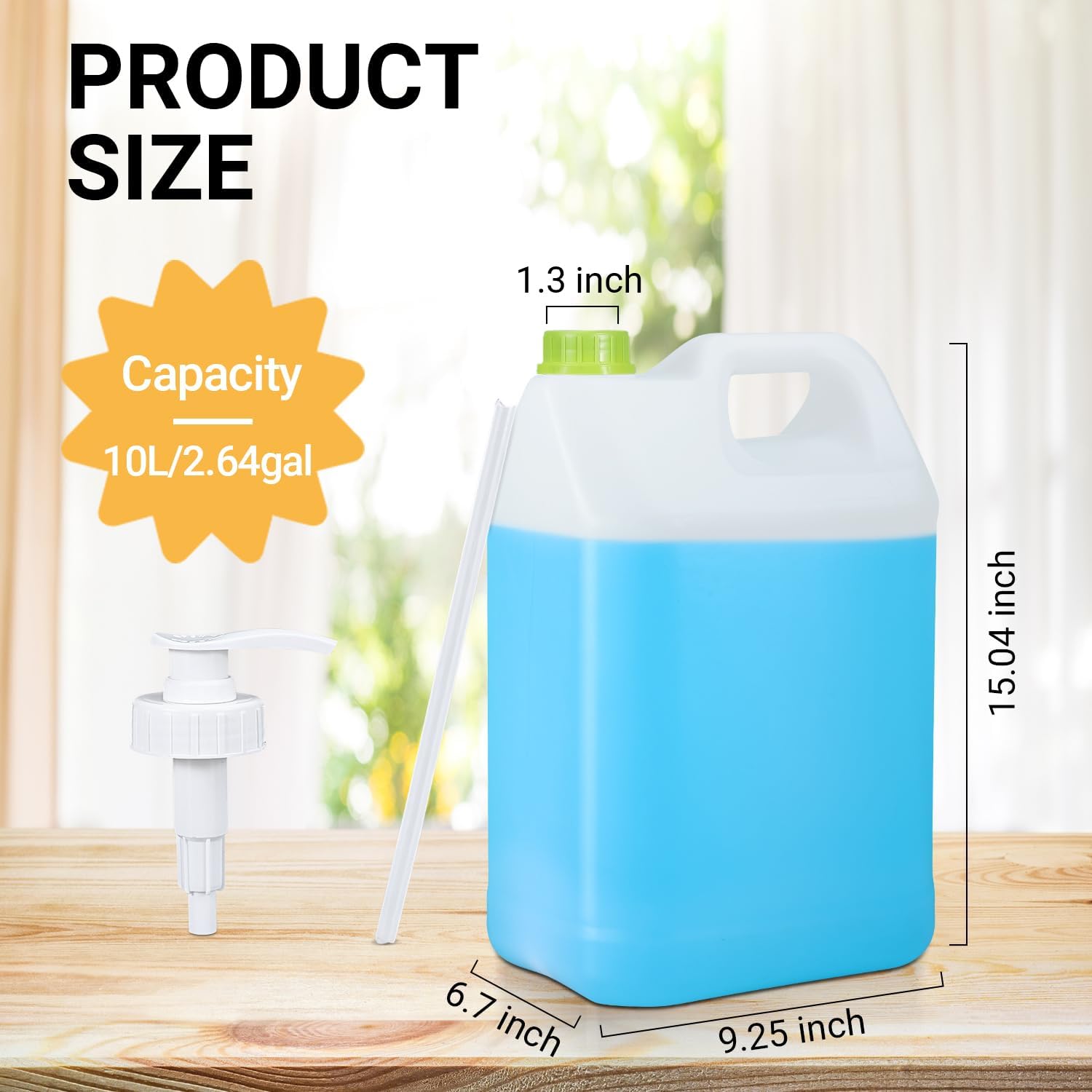 2.5 Gallon Plastic Water Jug, 9 Pack Semi-Transparent Storage Container with Pump Lid for Oil & Liquid