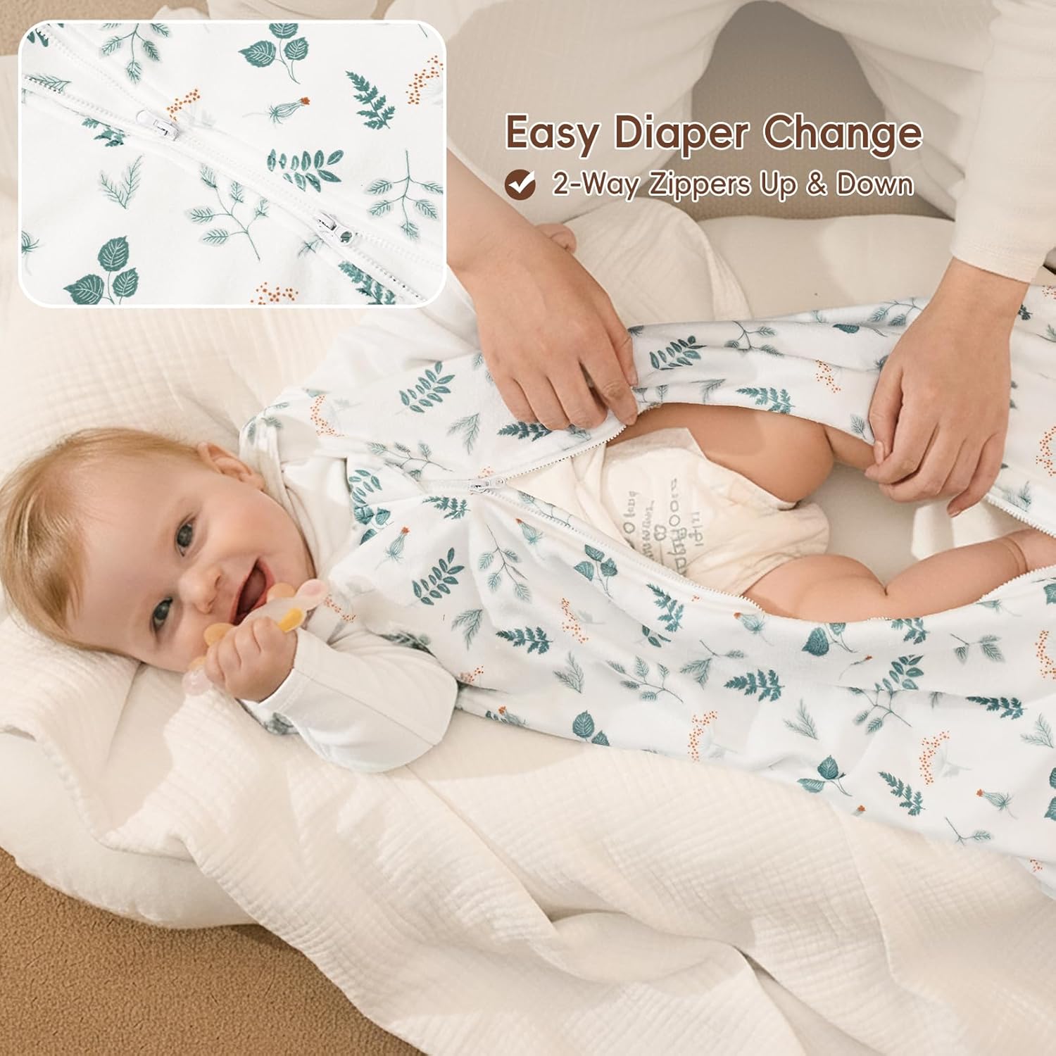 david's kids 3 Pack Warm Micro Fleece Baby Sleep Sack 18-24 Months, Soft Baby Wearable Blankets with 2-Way Zipper, Comfy Winter Sleeping Bags for Toddler Boys Girls, X-Large Size, Animal Forest - Image 5