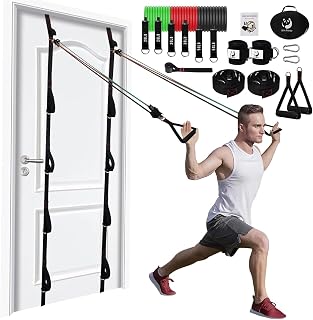 Slim Panda Door Anchor Strap for Resistance Bands, Door Resistance Bands for Workouts, Strength Training, Portable Door Gym Attachment for Home Fitness, Multi Point Anchor Workout Equipment
