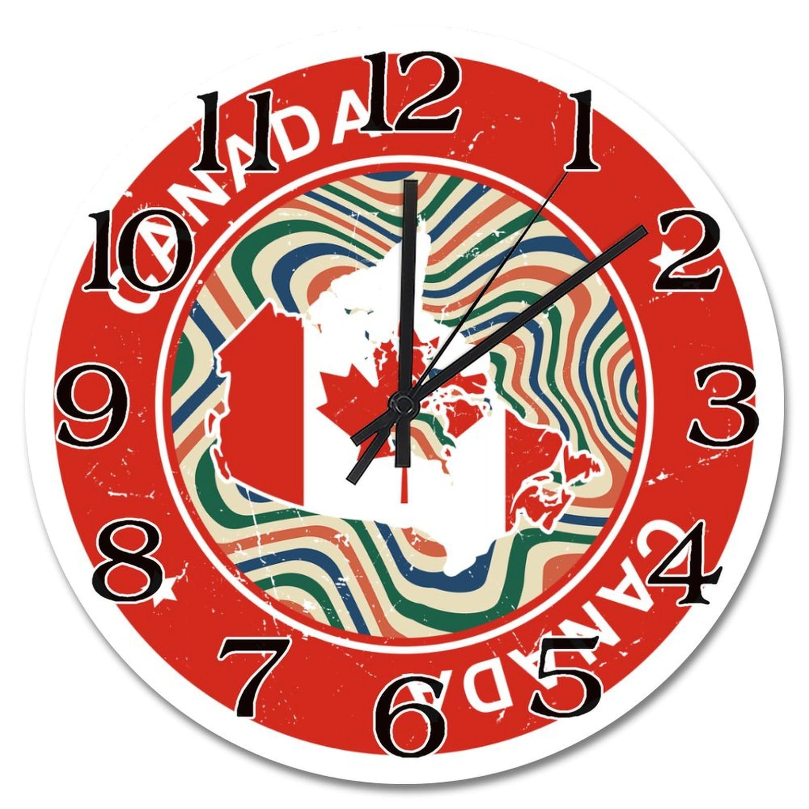 Horloge murale souvenir du Canada, un cadeau vintage et coloré unique