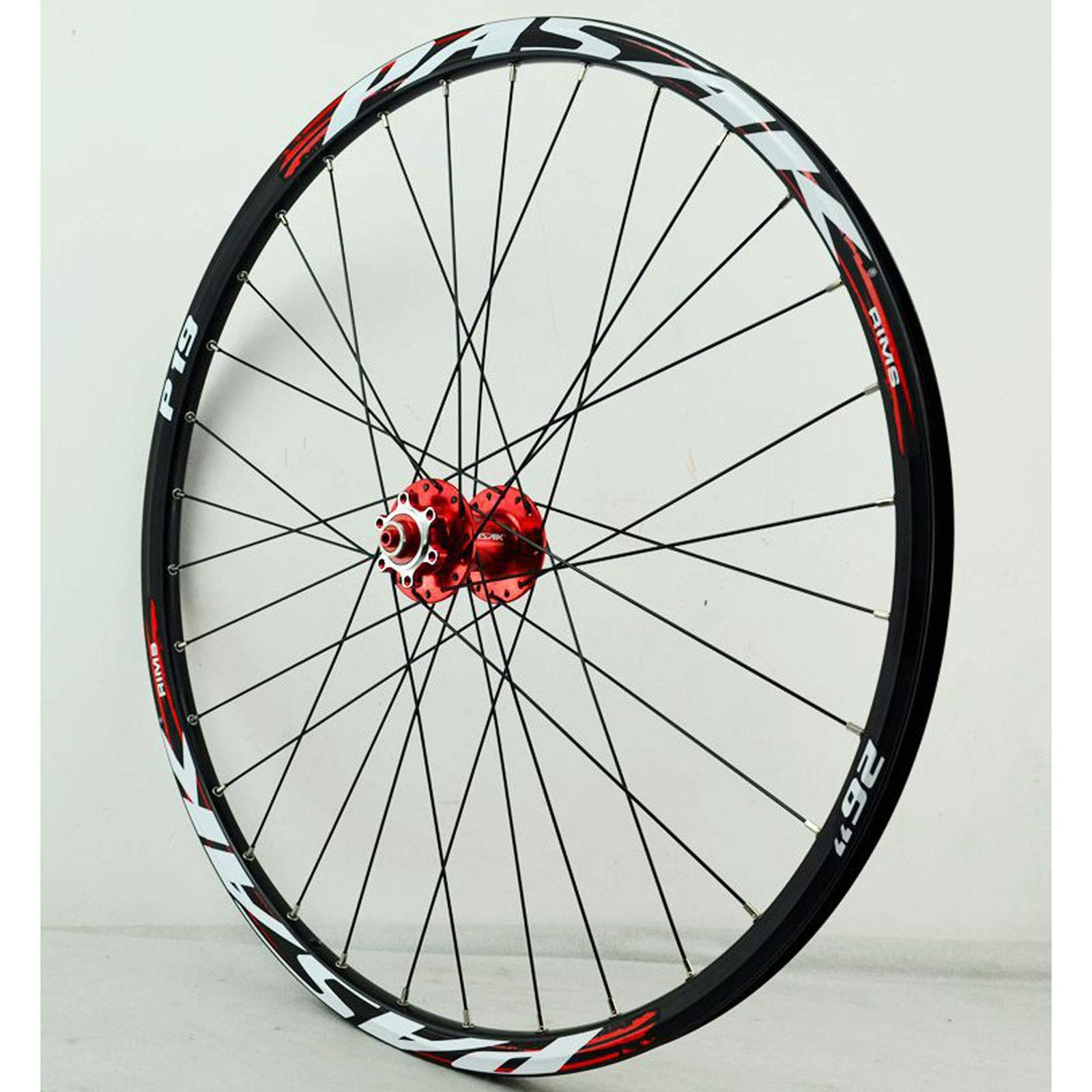 Zestaw kół rowerowych 26/27,5/29", felga aluminiowa o podwójnych ściankach, przednie koło z 2 łożyskami, tylne koło z 5 łożyskami, 7-12 biegów, szybkozamykacz.