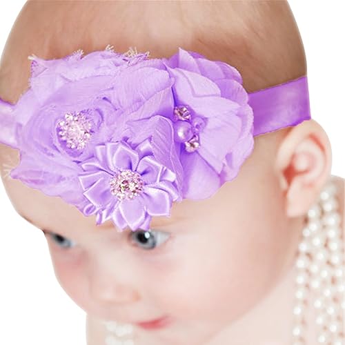 Miniatura 5 de Diademas para bebé niña con lazos. (FD88-morado, lavanda)