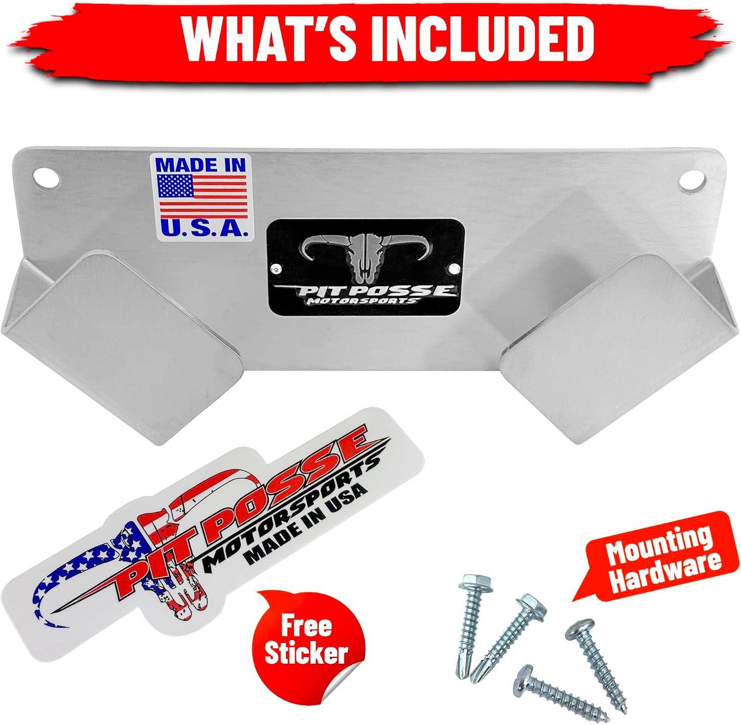 Pit Posse PP3360 4 Way Lug Nut Wrench Holder Aluminum for Enclosed Race Trailer, Garage - Made in USA - Wall Mounted Tire Changer Organizer Tire Iron Hanger Spanner Cross Automotive