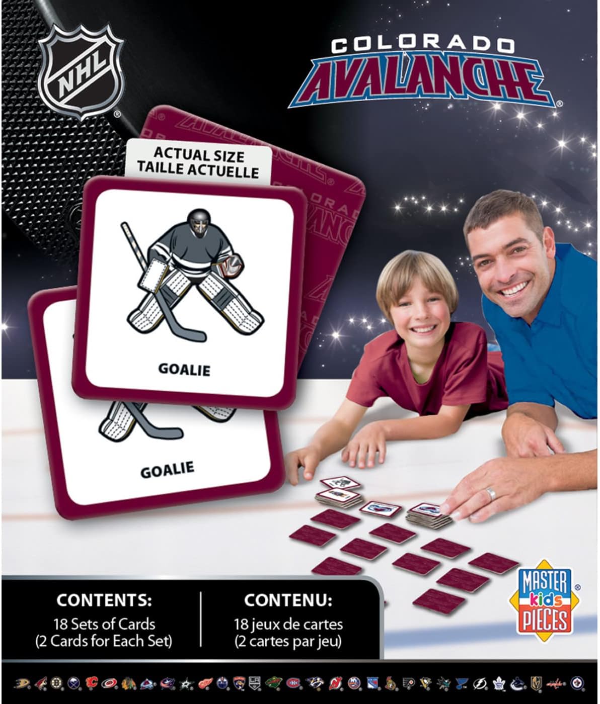 MasterPieces Sports Games - Colorado Avalanche NHL Matching Game - Game for Kids and Family - Laugh and Learn