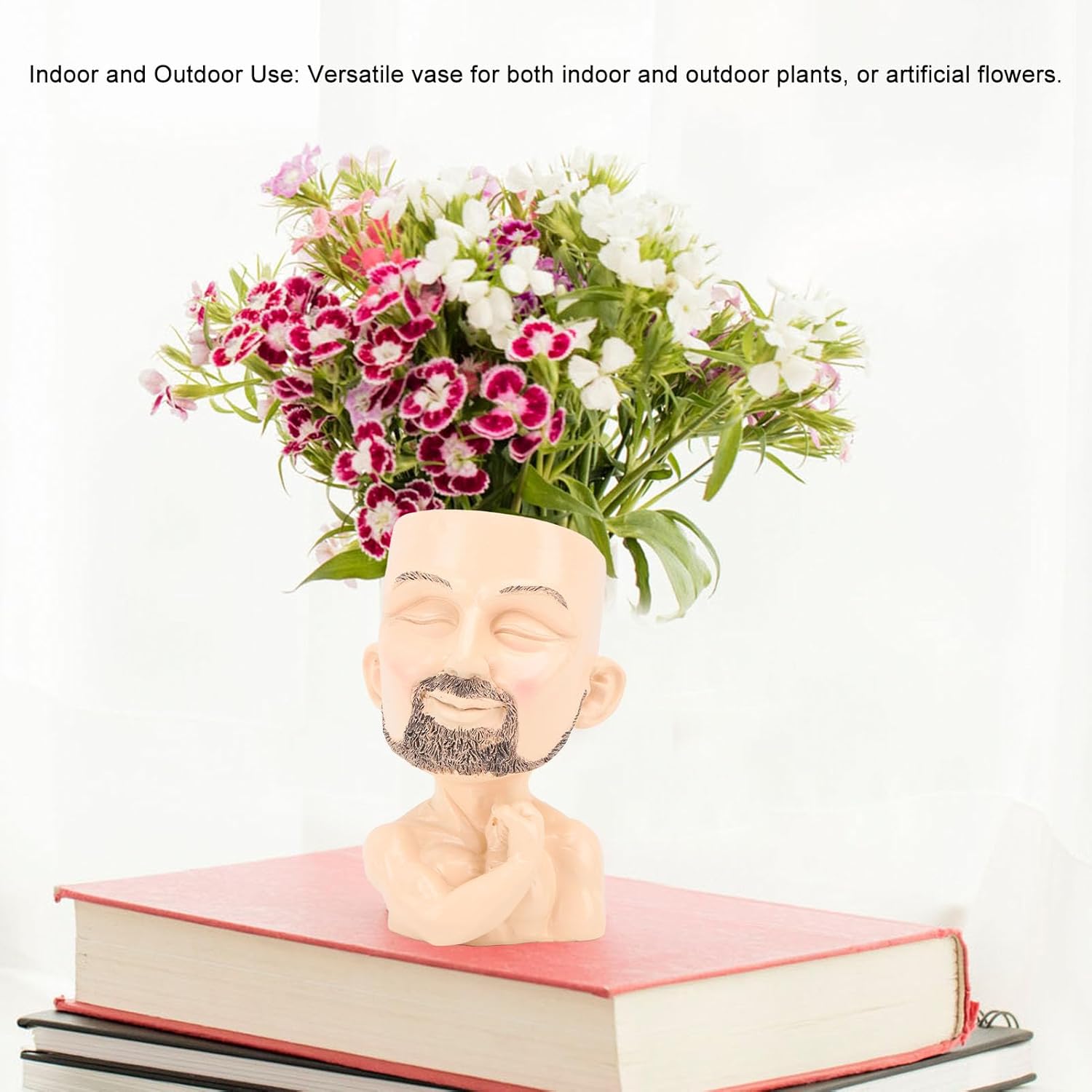 Face Flower Pots, Head Planter Pot Face Planters Pots Head Head Flower Pot Flower Pot Head Planter Plant Holder for Home(Light Colour)