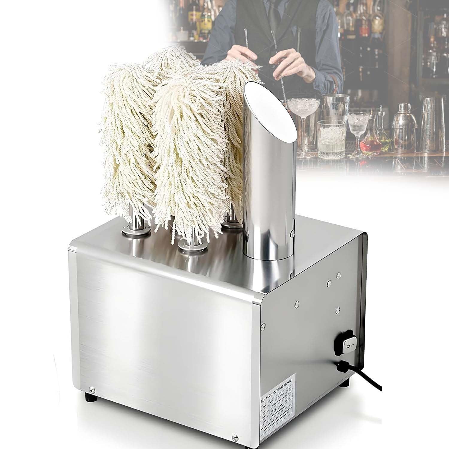 Polisseuse De Verres À Vin Électrique Professionnelle Pour Caves Et Domaines Viticoles. Capacité De 330/660 Verres/heure Brosses Incluses (3/5/8). Idéal Pour Bars Et Cafés(5Head)