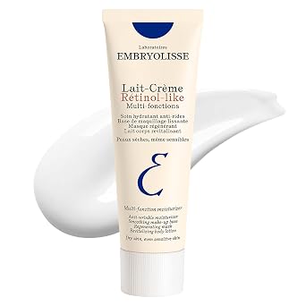 Embryolisse Lait-Creme Retinol-Like Anti-Aging Moisturizer, Plant-Based Retinol Alternative for Sensitive Skin, 5-in-1 Face Cream, Reduces Fine Lines & Wrinkles, 2.54 fl oz