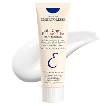 Embryolisse Lait-Creme Retinol-Like Anti-Aging Moisturizer, Plant-Based Retinol Alternative for Sensitive Skin, 5-in-1 Face Cream, Reduces Fine Lines & Wrinkles, 2.54 fl oz