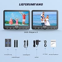 GOnavidio 10,5" Hordozható Autós DVD Lejátszó HDMI USB TF Kártya Támogatás Akkumulátor 7