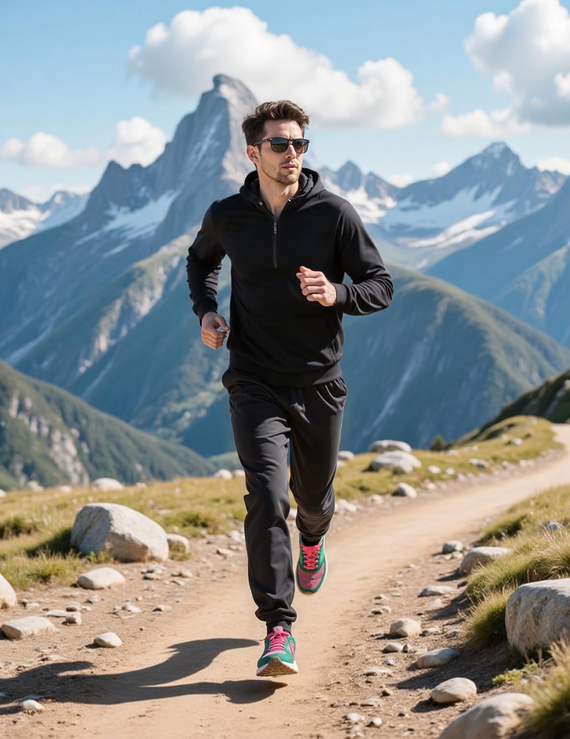 sweat suit for Men's hoodies Quarter Zip 2 Piece Set Long Sleeve Casual Tracksuits Sweatsuit - Image 5