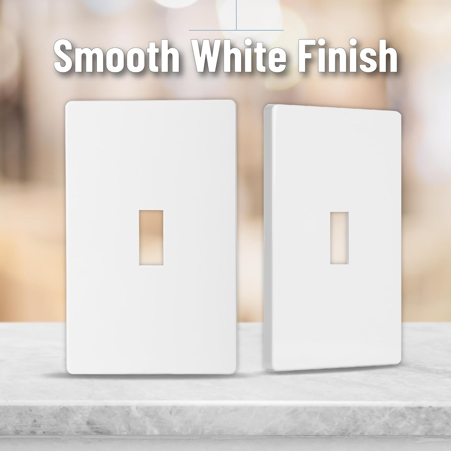 Bates- Screwless Light Switch Plates, 10 Pack, White Light Switch Cover Plate, Light Covers for Light Switch Plate, Light Plates Switch Covers, Wall Switch Plate Cover, Toggle Switch Cover