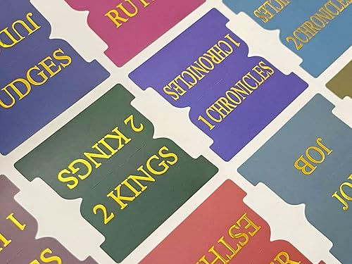 Miniatura 3 de Pestañas para la Biblia (lámina dorada colorida), 80 pestañas, laminadas, pestañas de libro para mujeres y hombres, regalo cristiano de impresión