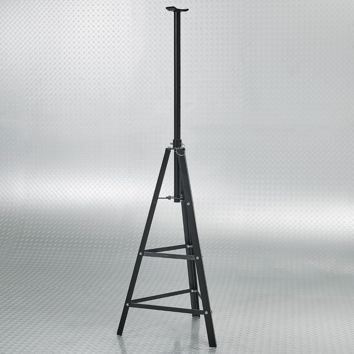 Datona Hoher Unterstellbock 2 Tonnen 1 Stück für Auto Hebebühne und Scherenhebebühne höhenverstellbar 120 bis 190 cm mit Sicherungsstift Dreibein und 16 kg Gewicht