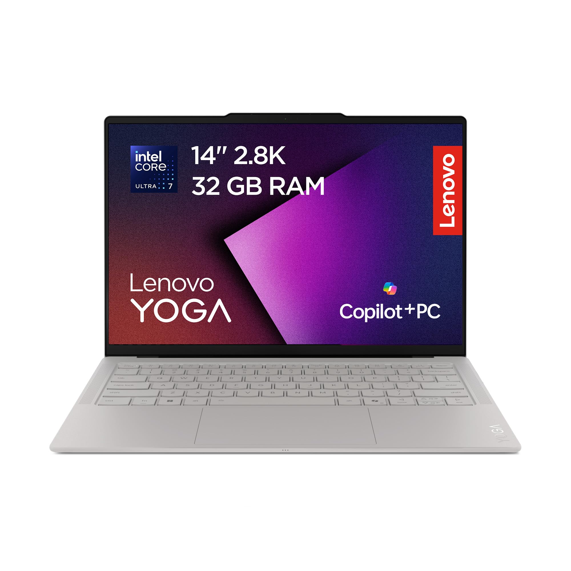 Lenovo Yoga Slim 7 Ultra Aura Edition Laptop | 14"2.8K WUXGA OLED Touch Display | Intel Core Ultra 7 355 | 32GB RAM | 1TB SSD | Intel ARC Grafik | Windows 11 | QWERTZ | Seashell |3 Monate Premium Care