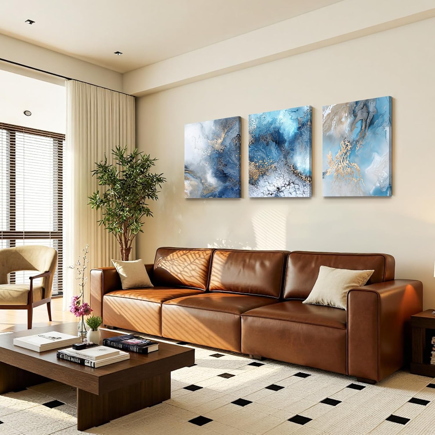 blue canvas paintings