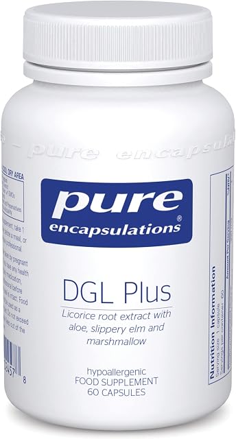 Pure Encapsulations - DGL Plus - Licorice Root Extract with Aloe, Slippery Elm & Marshmallow - 60 Capsules