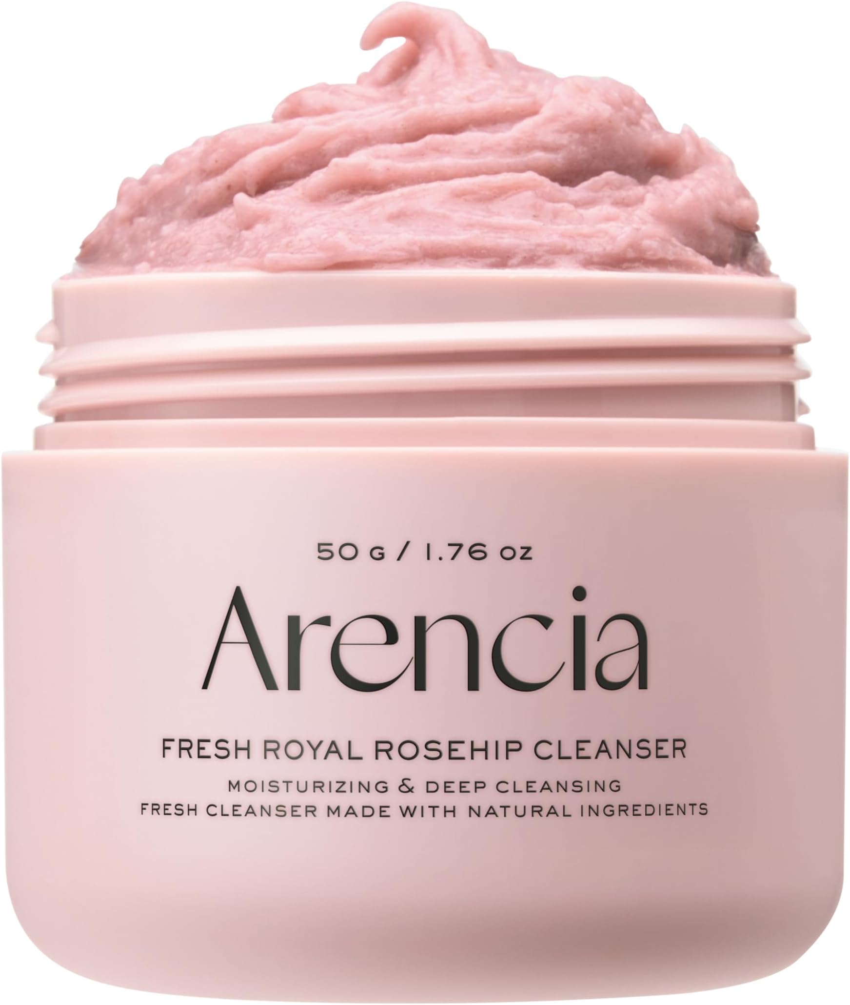 Arencia Rosehip Brightening Rice Mochi Face Cleanser & Daily Scrub - Moisturizing, Exfoliating & Deep-Cleansing - All Skin Types with Rice Powder & Rice Water (50g)