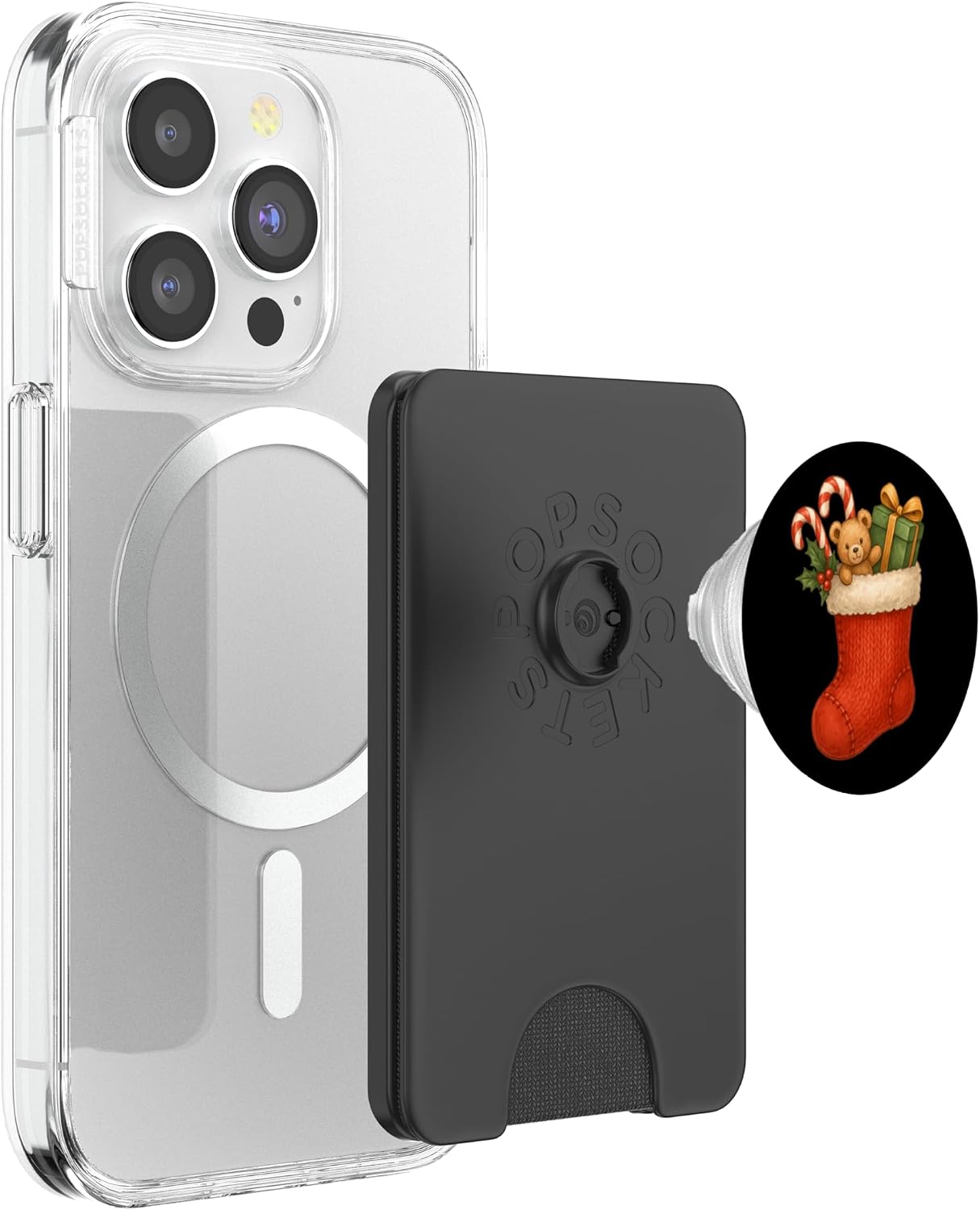 Stocking with Toys and Candy Canes PopSockets PopWallet for MagSafe image 3