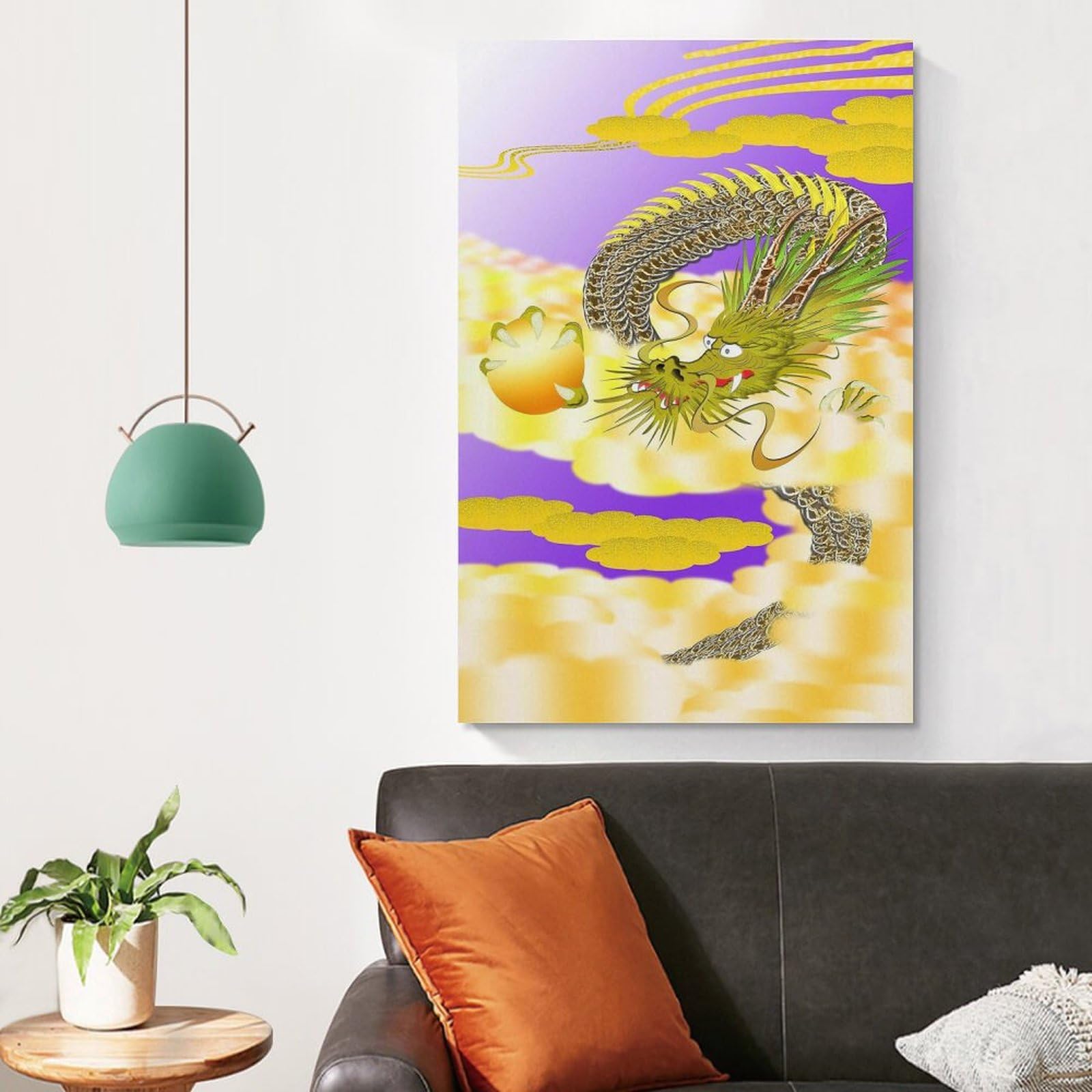 Amazon.co.jp: 縁起物昇龍 ポスター ホーム装飾 アートパネル プリント
