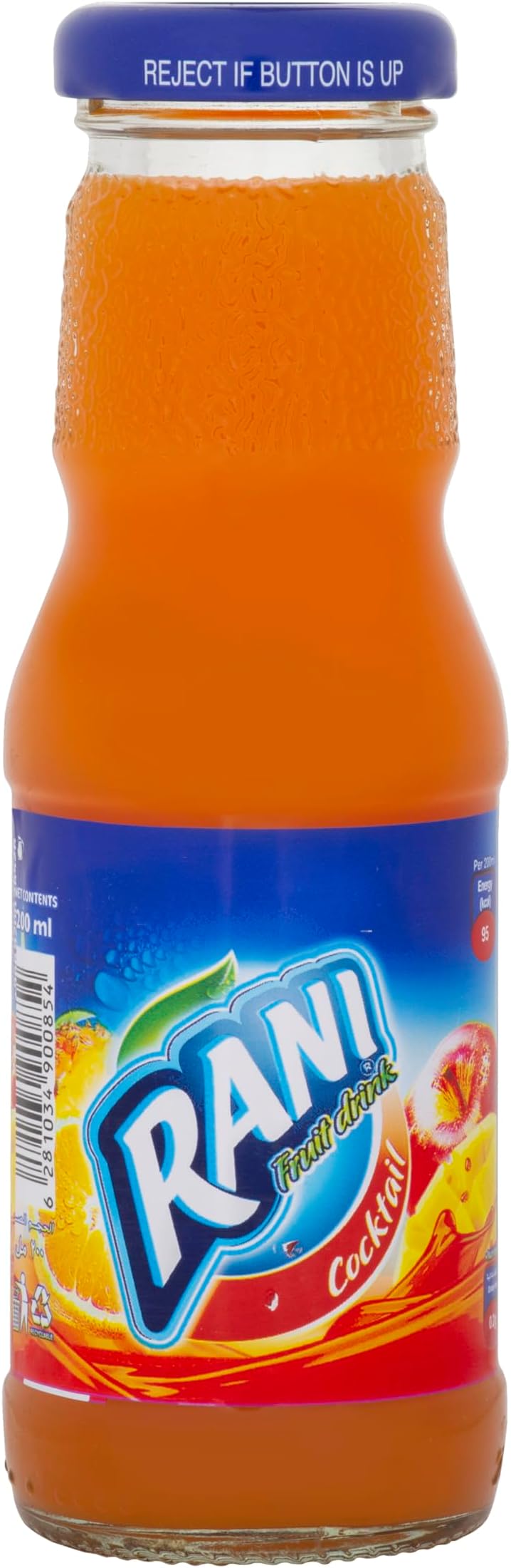 Rani Cocktail Flavoured Fruit Drink | NRB Glass Bottle| Fruit Drink Blend | Refreshing Drink | PACK OF 6 (200ml Each)