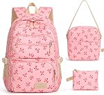 Sac à dos Bow 3 Ensemble de pièces pour les filles, sac à dos scolaire de grande capacité avec paillettes réglables, sac de carnet Coquette mignon