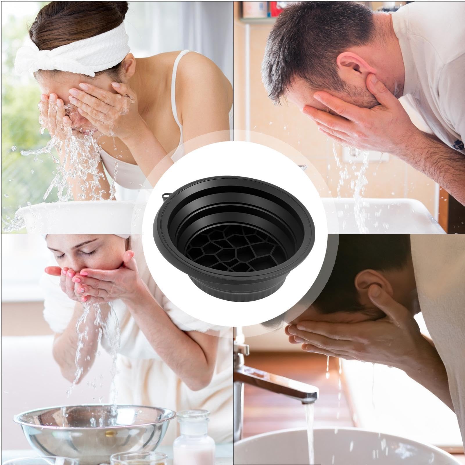 Bacinella Per Impacchi Di Ghiaccio - Bacinella Per Impacchi Di Ghiaccio In Silicone Per Il Viso Con Vassoio Per Cubetti Integrato, Portatile E Pieghevole, Adatta Per Casa E Viaggio