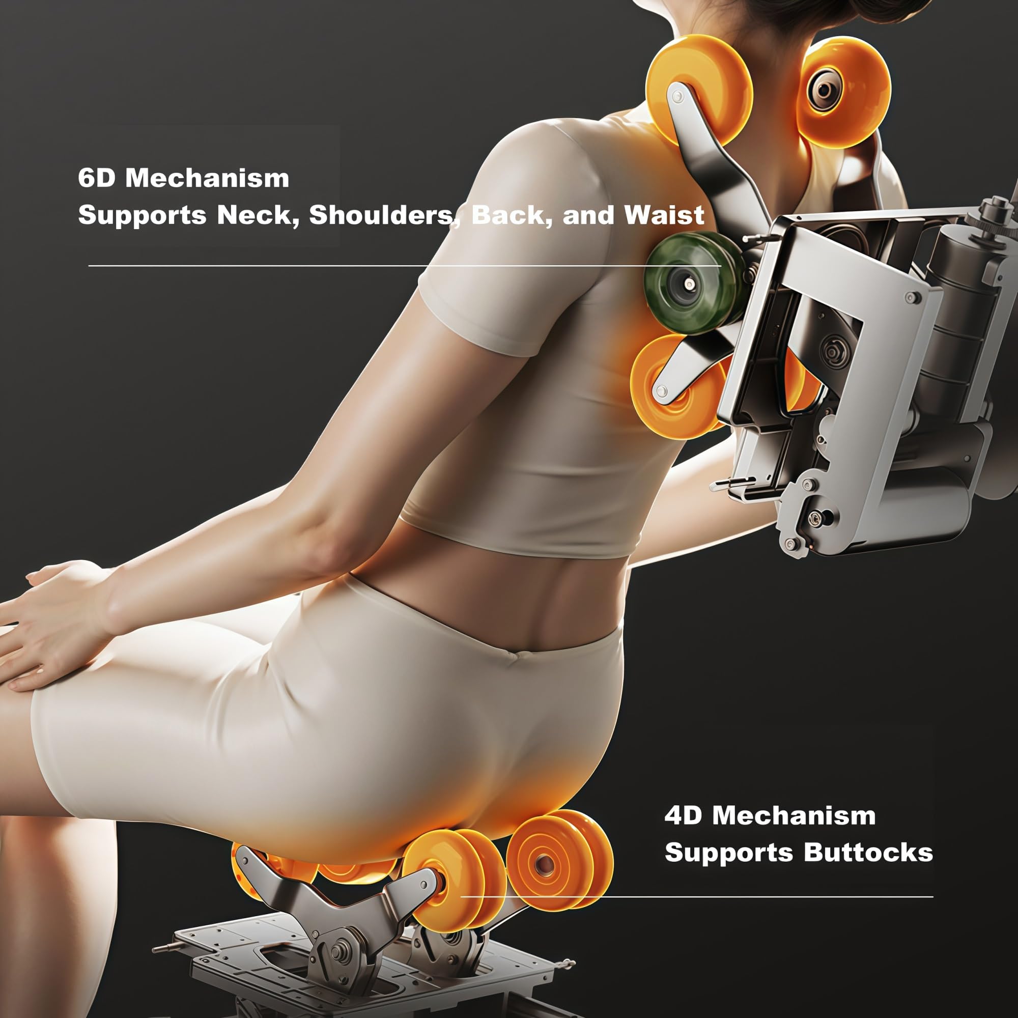 Sillón de Masaje de Cuerpo Completo con reposapiés, masajeador Compacto de acupresión para Uso doméstico y en la Oficina.(Noir)