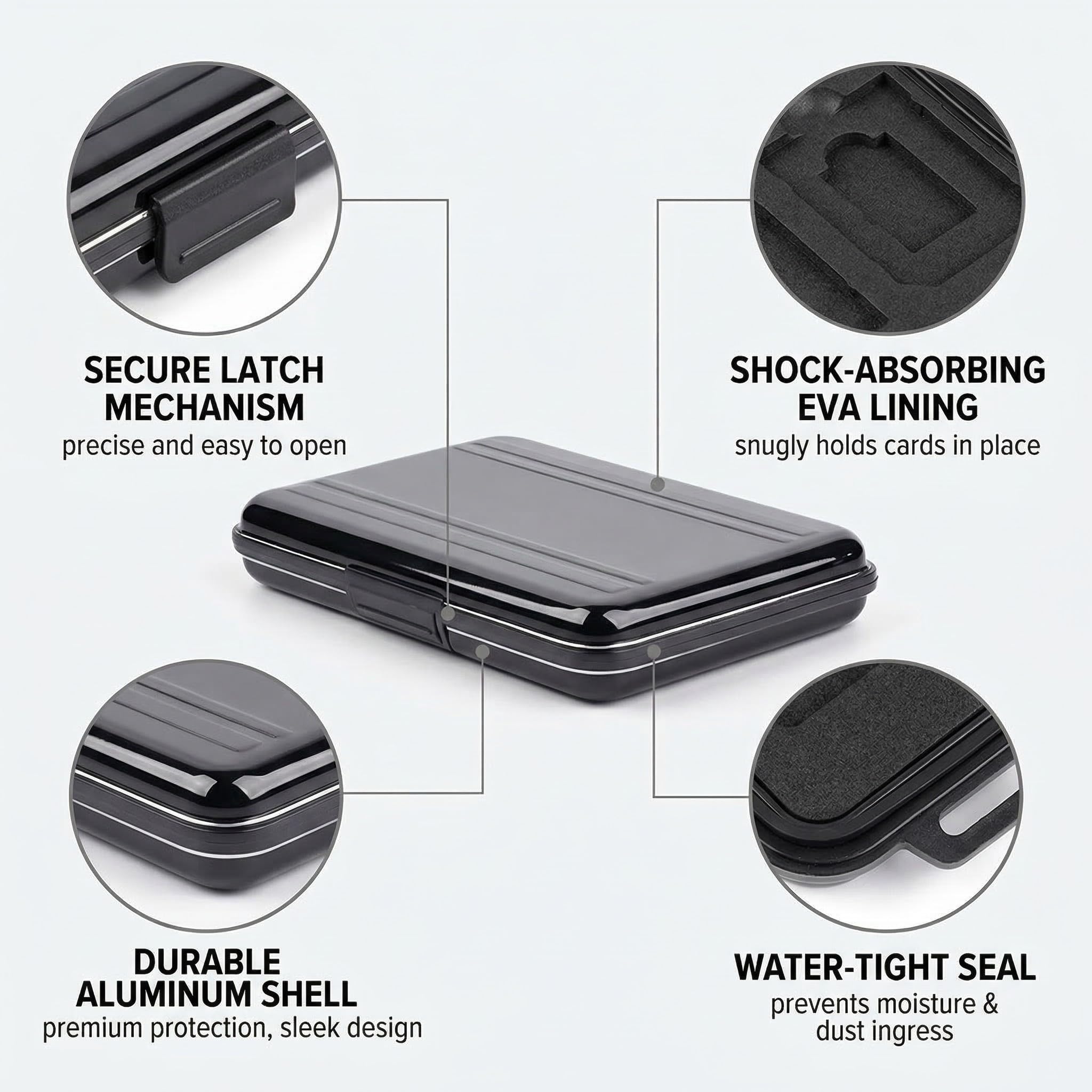 1 Pezzo Custodia per Schede SD Card, Portacarte Memoria, Scatola Organizzatore per TF MicroSD, Protezione Robusta, Custodia Portaschede Compatta