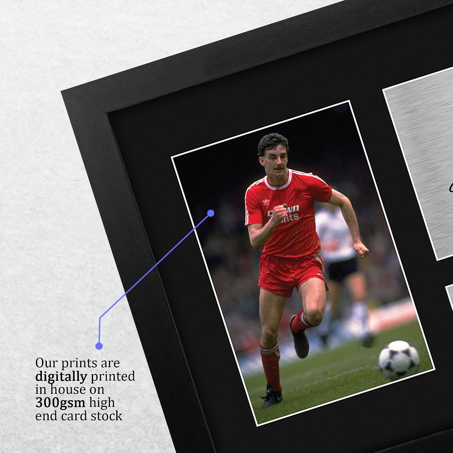 HWC Trading John Aldridge Liverpool Gifts Printed Signed Autograph Picture for Soccer Fans and Supporters - US Letter Framed (ID-008046)