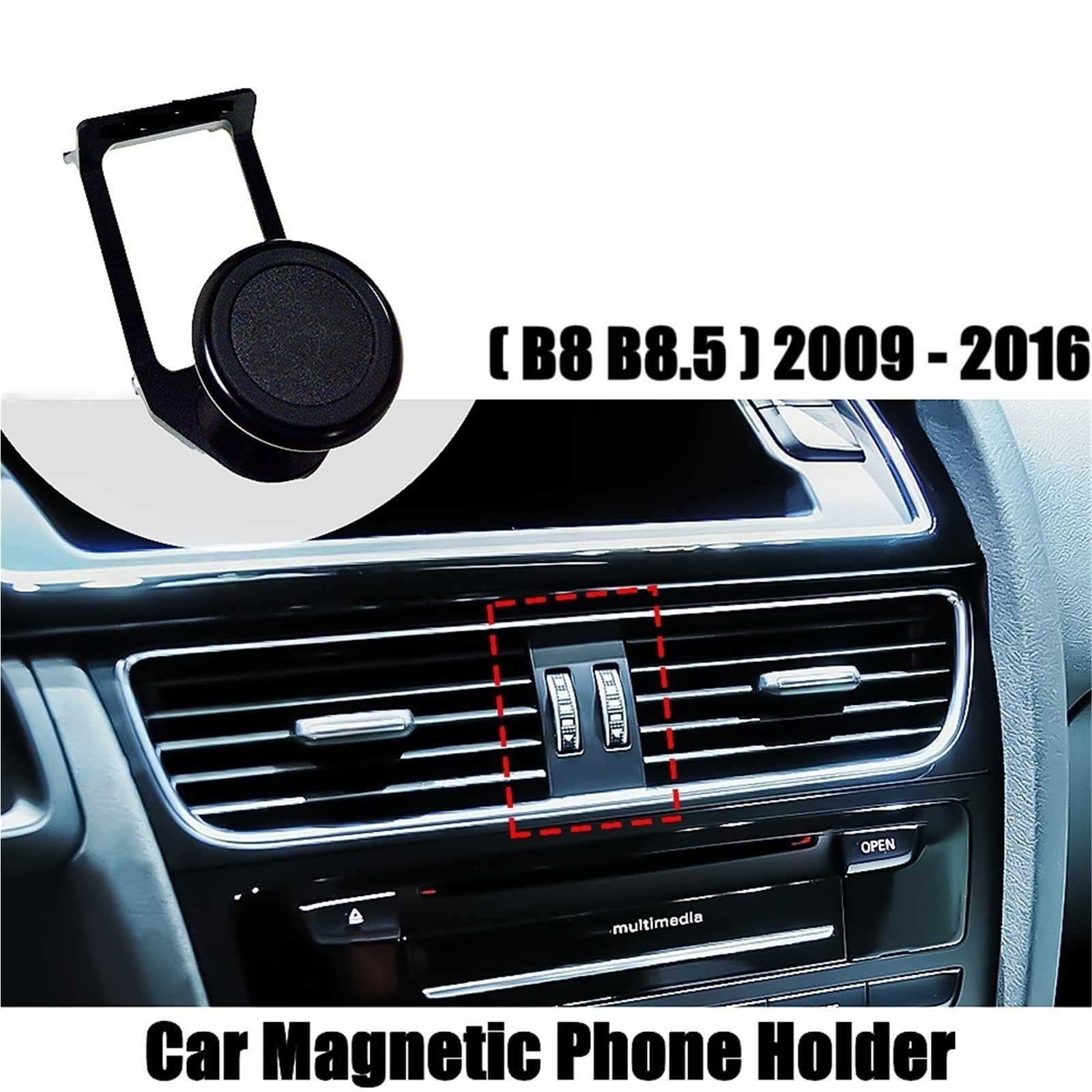 Soporte Movil Coche Soporte Auto Móvil Soporte para teléfono de cocheA4 A5 Q5 B8 B8.5 Soporte magnético para ventilación de Aire Soporte Giratorio 360 Accesorios para GPS móvil