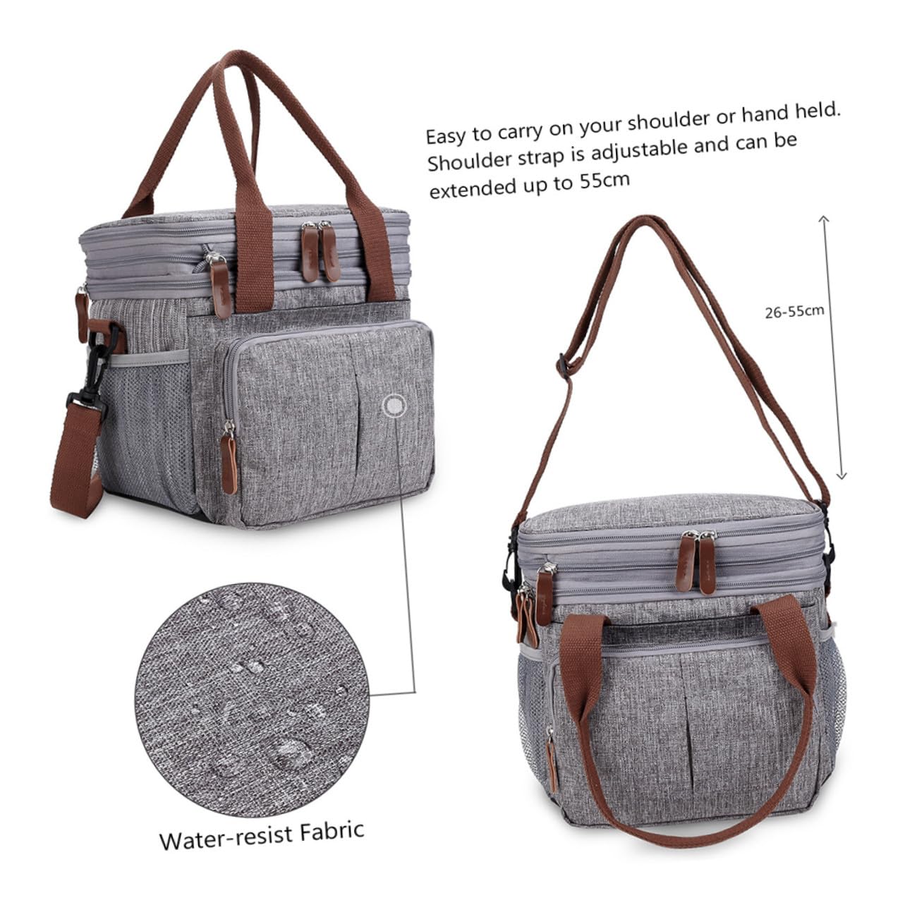 Wasserdichte Lunchtasche Tragbare Bento-tasche Outdoor-lunchbox Netztaschen für Servietten und Snacks für Brotdose Obst und Utensilien