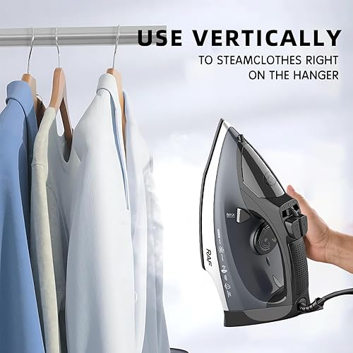 Miniatura 5 de Plancha de vapor, sin placa inferior pegajosa, vapor potente, 1000 vatios, tanque de agua antifugas, recordatorios de precisión adecuados para la