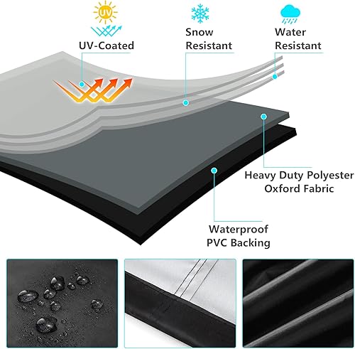 Miniatura 4 de Fundas impermeables para sillas de exteriores, paquete de 2 fundas para sillas de patio con respaldo alto para muebles de exterior, funda para