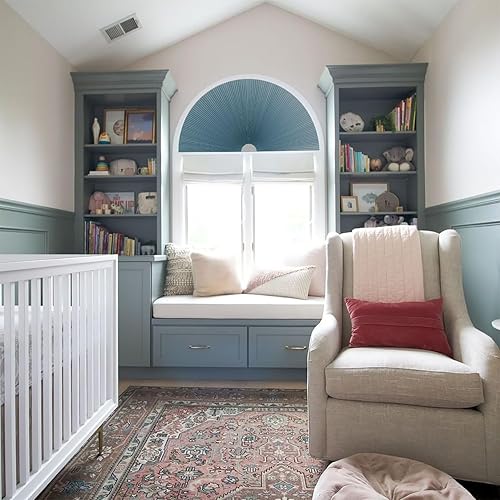 Miniatura 9 de JDALL Persianas plisadas de panal de abeja medio círculo para ventana de arco medio círculo, persiana de arco de tela opaca, fijación rápida y fácil