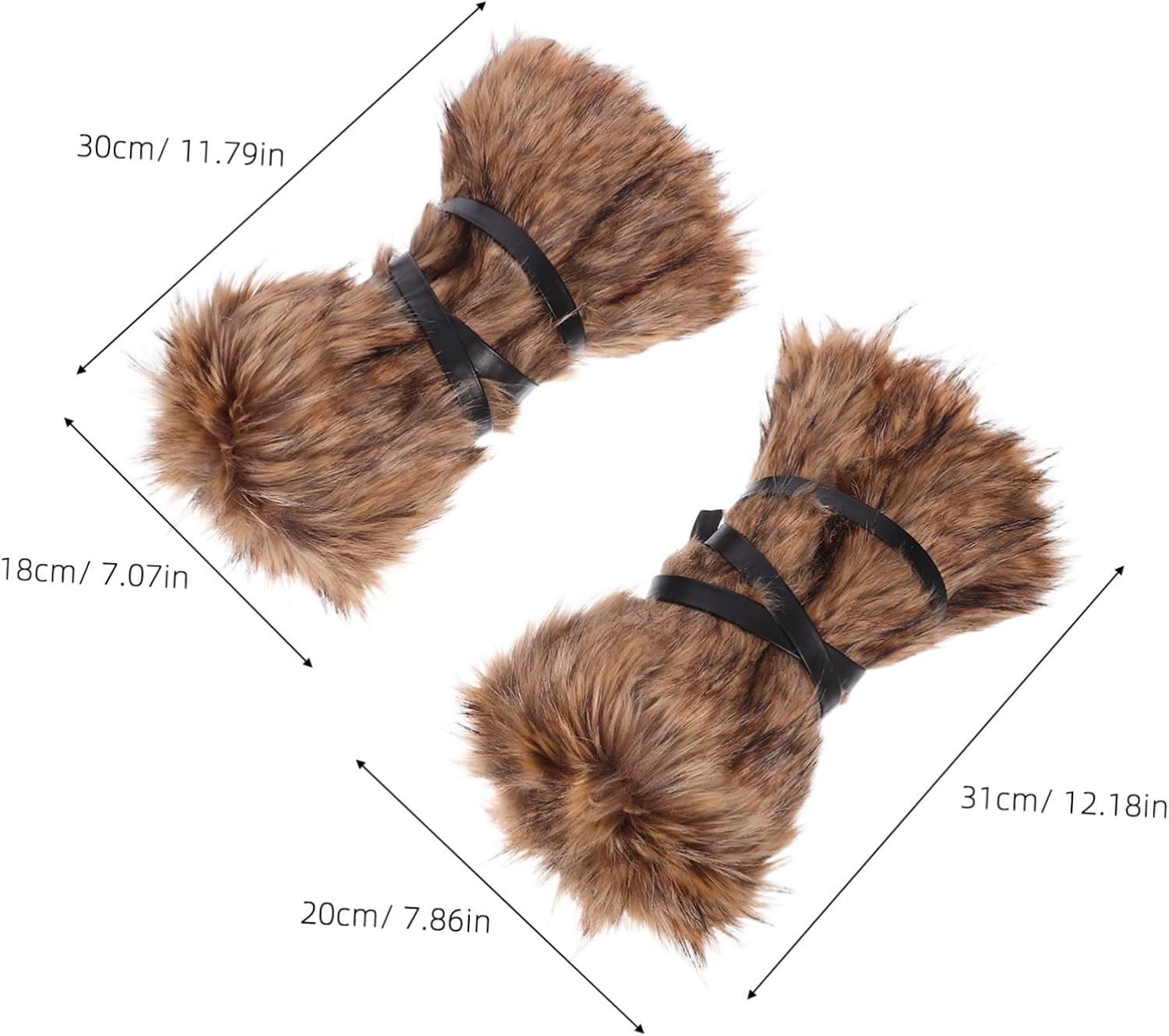 2 Pairs Leg Warmers Halloween Season Viking Furry Polyester Costume Multi
