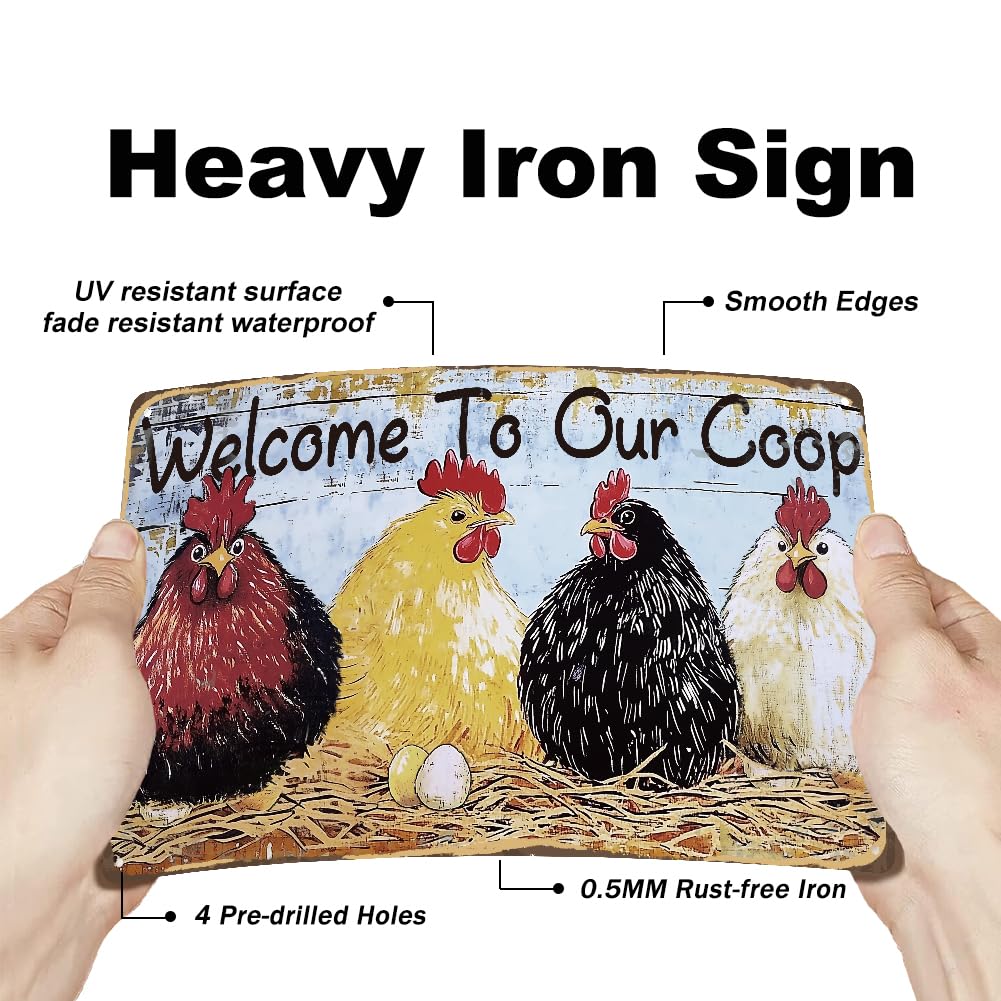 SUPERDANT Plaque Metal Vintage Avec Connaissances De Poulet De