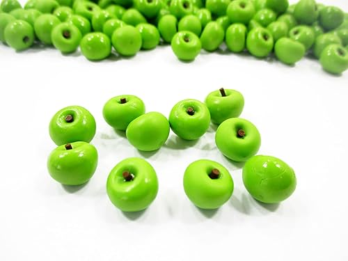 Miniatura 2 de Casa de muñecas en miniatura Lote de comida 20 Manzana verde Suministro de fruta Deco para encantos Casa de muñecas Comida - 6876