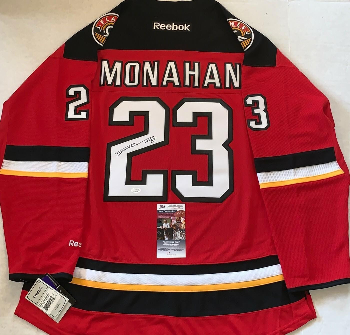 Sean Monahan signed Calgary Flames Reebok Premier XXL jersey autographed JSA - Autographed NHL Jerseys