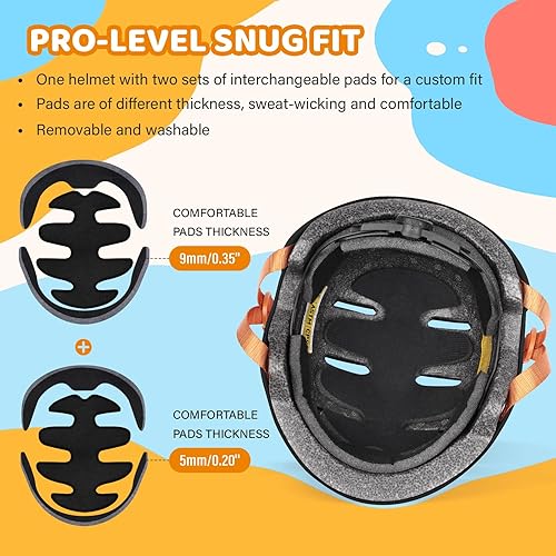 Miniatura 10 de WHALEZON Casco de bicicleta para niños de 3 a 5 a 8 a 14 años, para jóvenes y adultos, doble certificado CPSC y ASTM, monopatín, bicicleta, scooter,