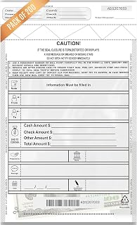 200 Pack TAGAD Bank Deposit Bags for Cash Handling & Cheque Deposit 9 x 12” | Tamper Evident with Tear-Off Receipt and Sequential Barcodes | Secure Money Bags for Business & Personal Use