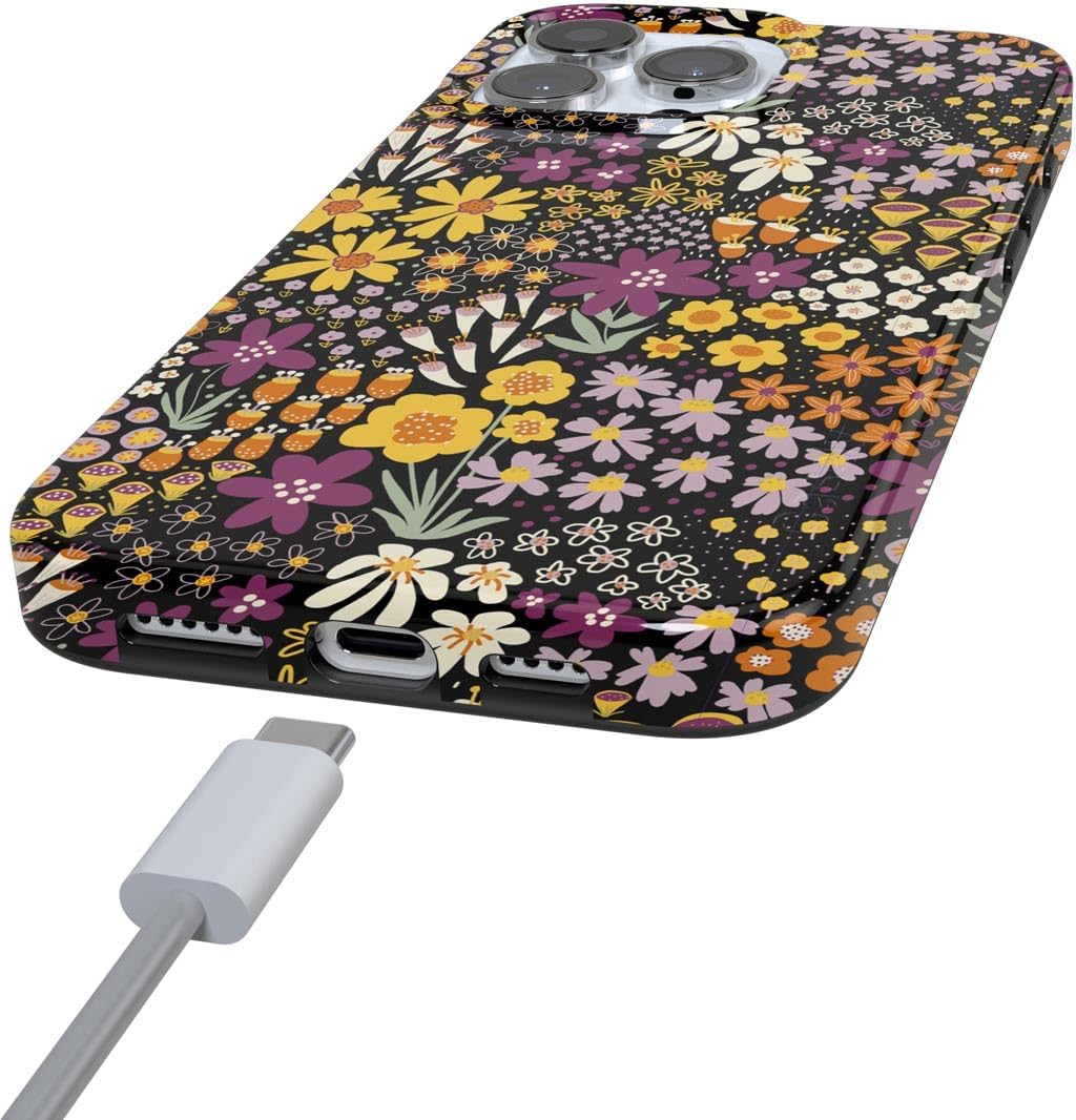 Casely iPhone 16 Pro Max Case | Falling for You | Plum Floral | Compatible with MagSafe | Classic Ultra Slim Design - Image 2