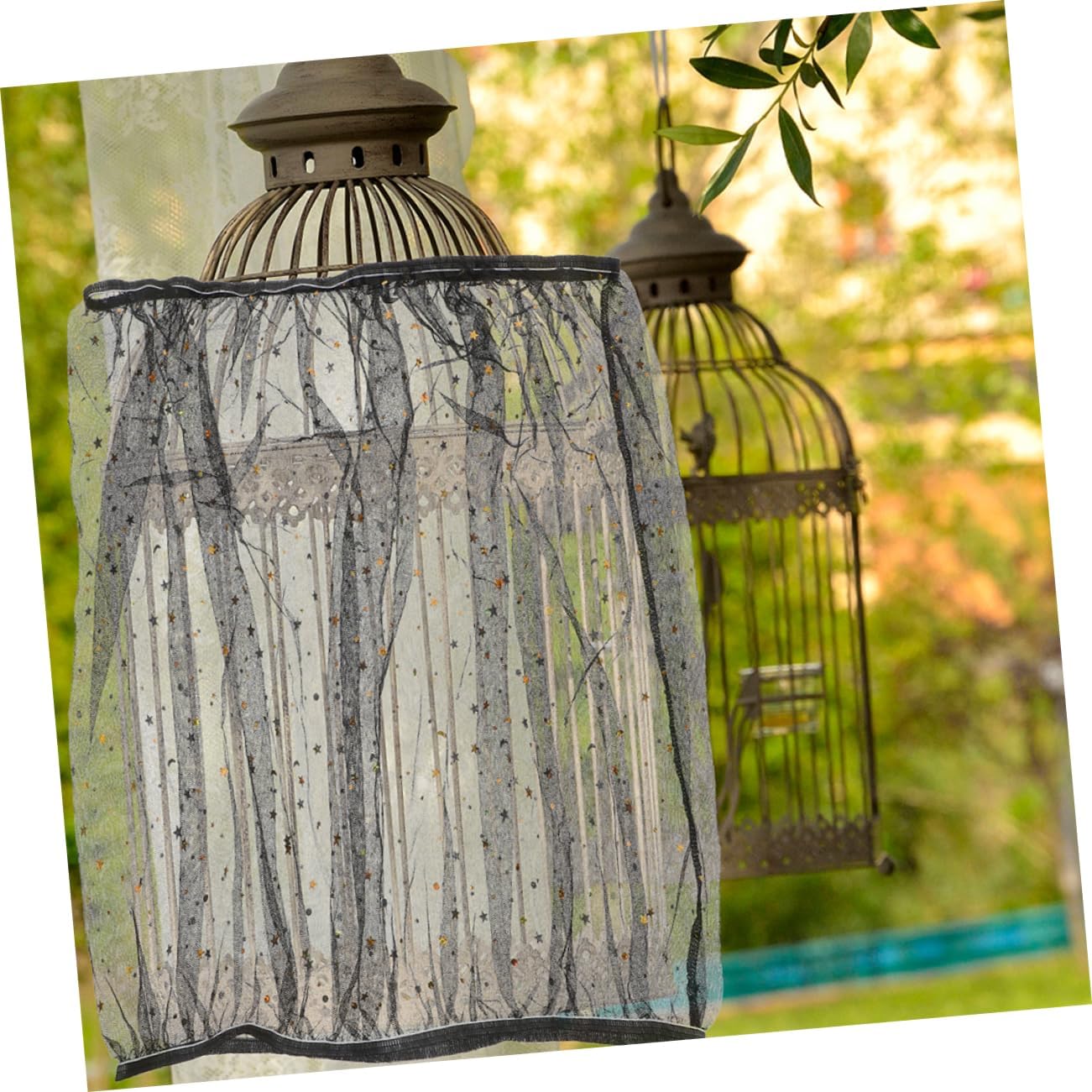 2pcs Birdcage Cover Mesh Netting for Parrot Cages Nylon Prevents and Debris Fits Birdcages Height