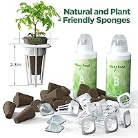 Vista 2 de LETPOT Kit de cápsulas de semillas de 77 piezas, kit cuadrado para cultivo hidropónico, con 2 alimentos vegetales de nutrientes A & B y 30 esponjas