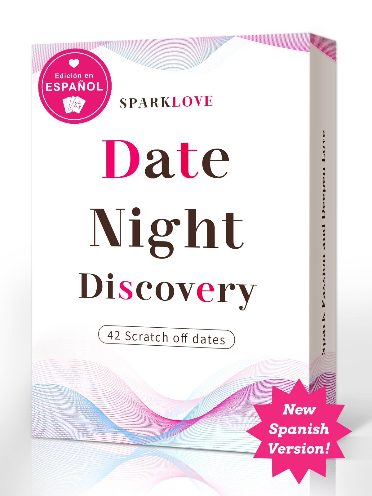 Sparklove 42 Scratch Out Dating Cards - Edición En Español - Anniversary Newlywed Couple Gifts, Funny Romantic Dating Cards Gifts for Couples/
